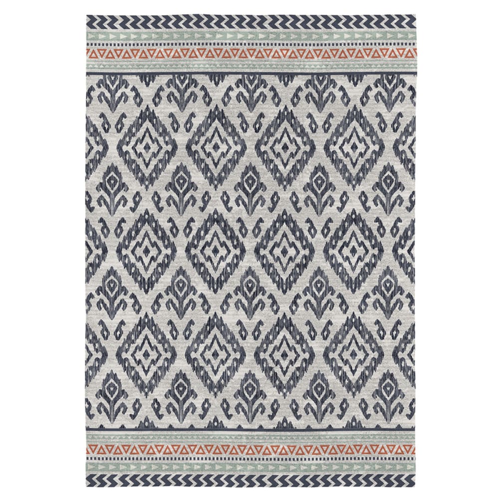 Rugs&Rugs Deko - Baumwollteppich mit Digitaldruck 120x170 cm; Blau style modern Blau Öko-Tex Zertifikat Baumwolle