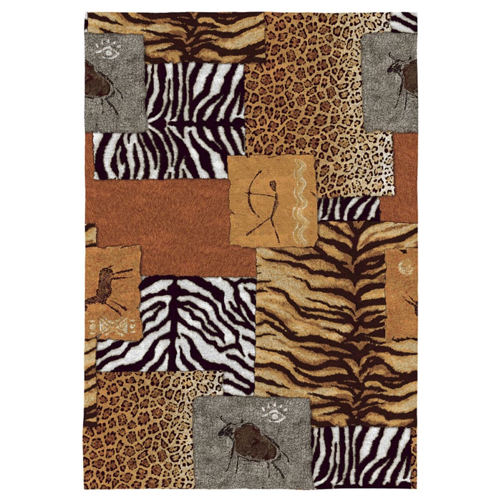 Tapis décoratif en coton en impression digital marron 120x170 cm