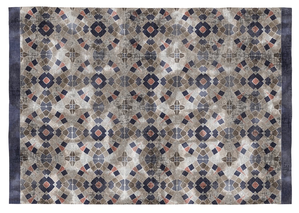 Rugs&Rugs Tapis décoratif en coton en impression digital gris 120x170 style contemporain Certifié Oeko-Tex