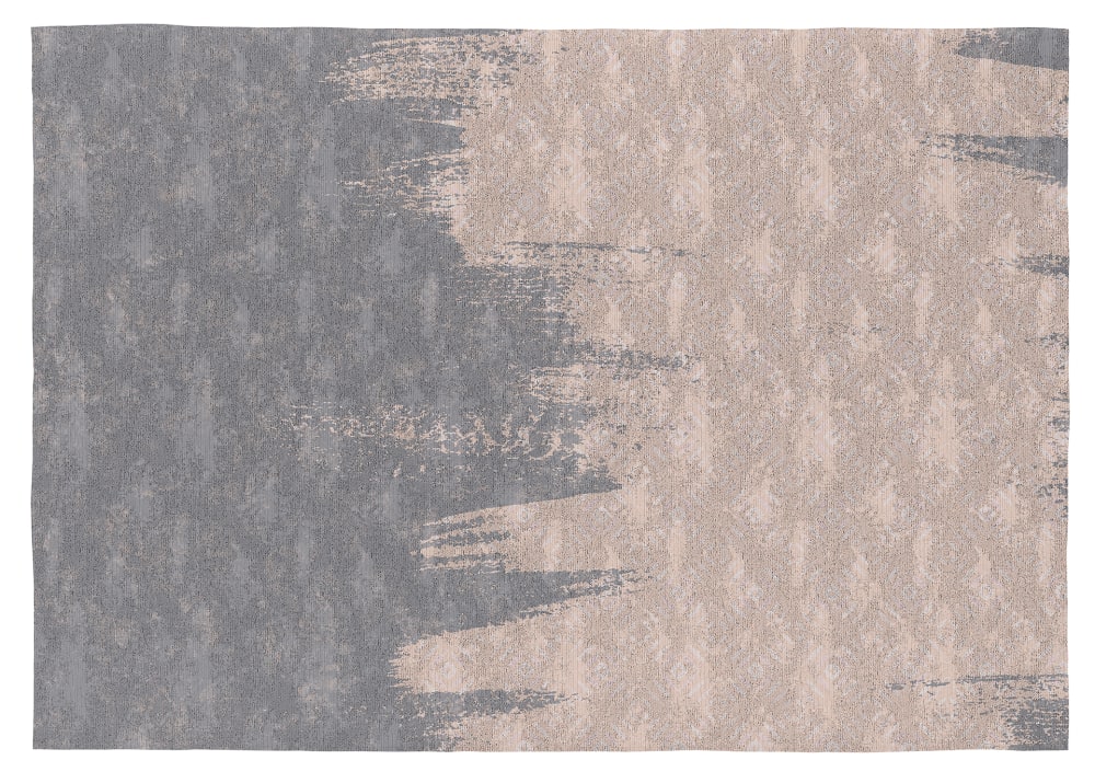 Rugs&Rugs Tapis décoratif en coton en impression digital gris 120x170 style contemporain Certifié Oeko-Tex