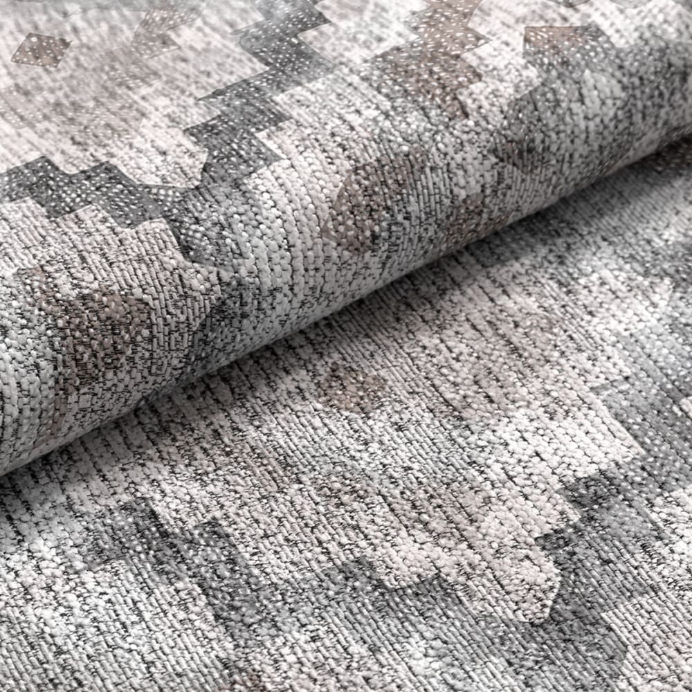 Tapis décoratif en coton en impression digital gris 120x170 - Maisons du Monde
