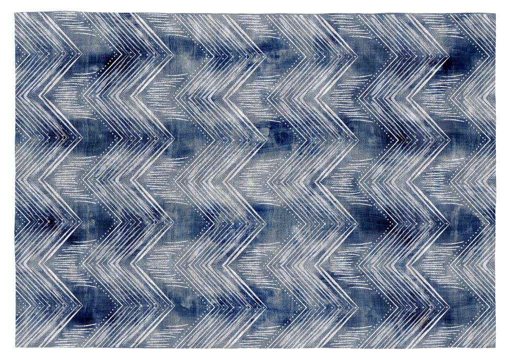 Alfombra decorativa de algodón con impresión digital azul 120x170 cm