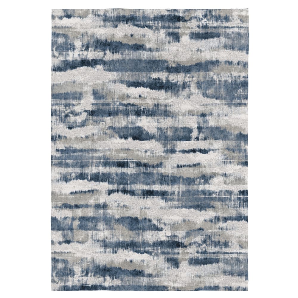 Tapis décoratif en coton en impression digital bleu 120x170