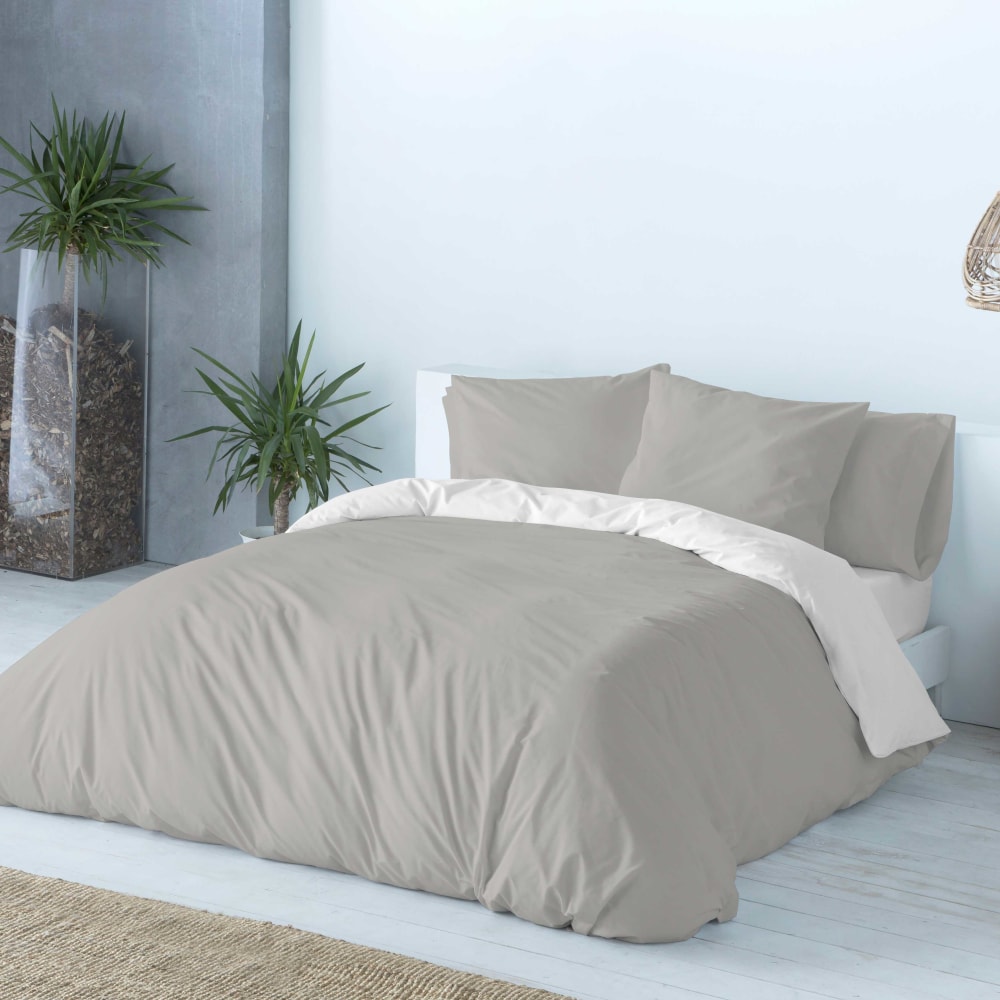 Housse de couette en coton bicolore réversible 200x200 — vue 3