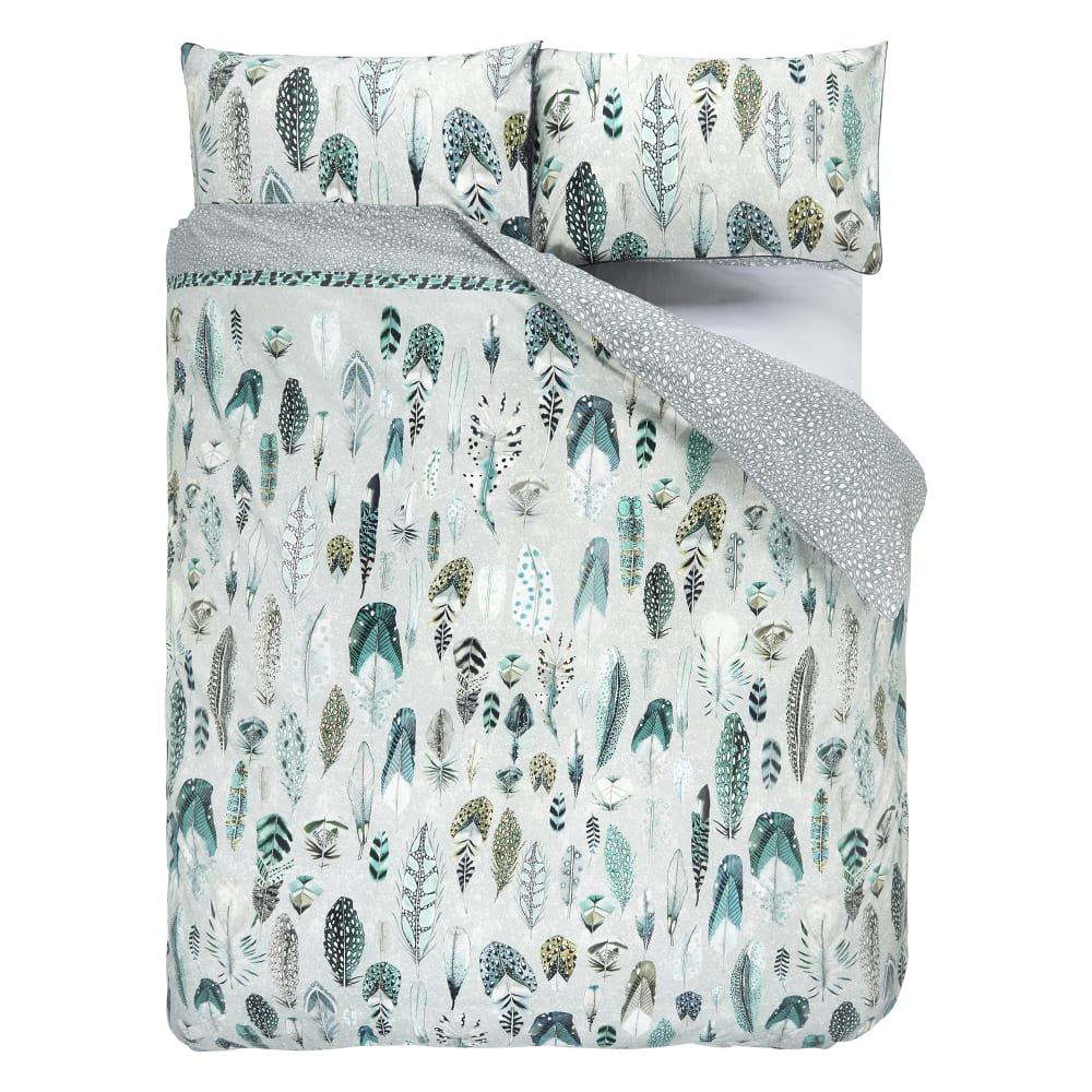 Housse de couette imprimée en coton gris 200x200 — vue 3