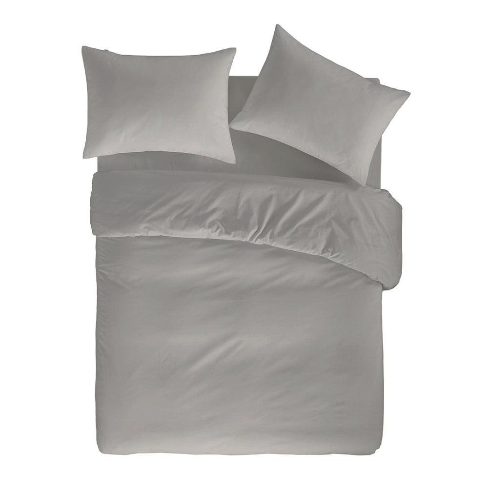 Housse de couette en coton 260x240 gris — vue 3