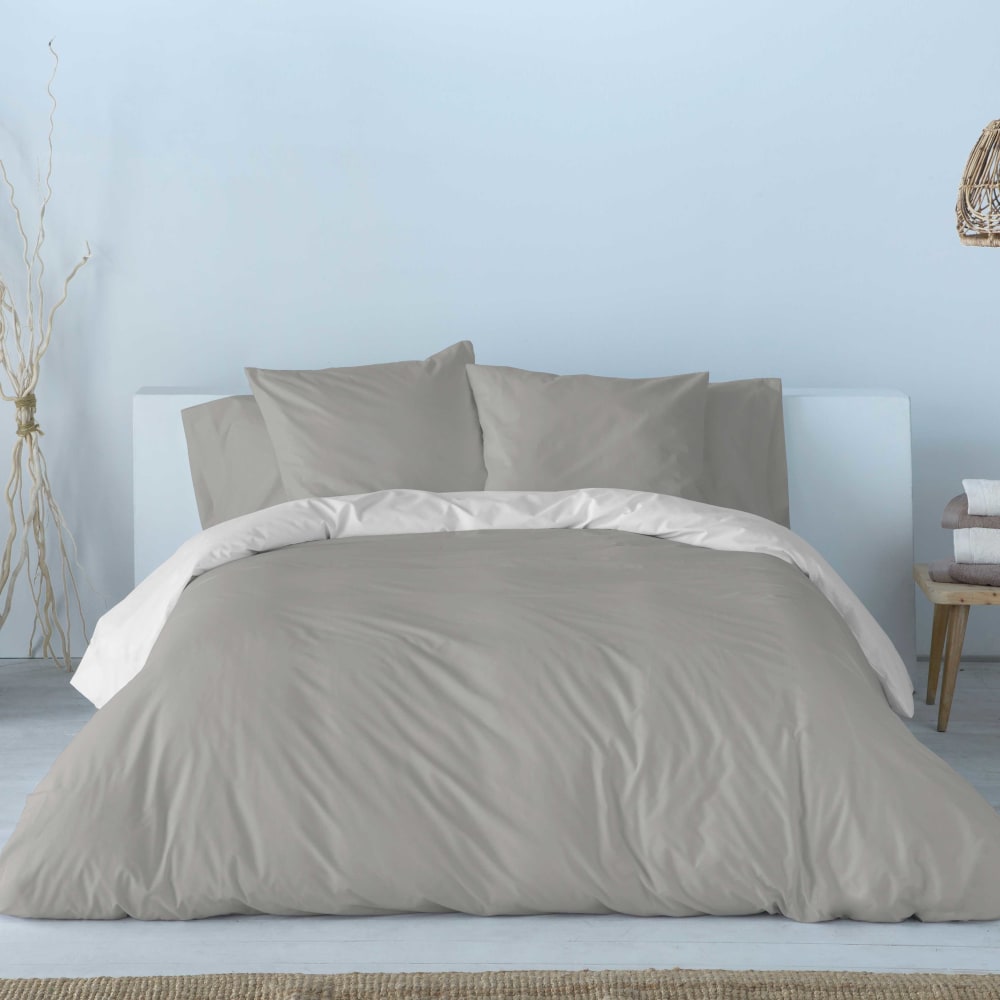 Housse de couette en coton 260x240 gris — vue 4
