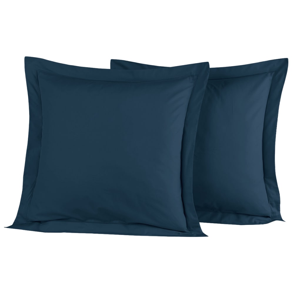 Llot de 2 taies d'oreiller en percale de coto indigo 65x65 cm