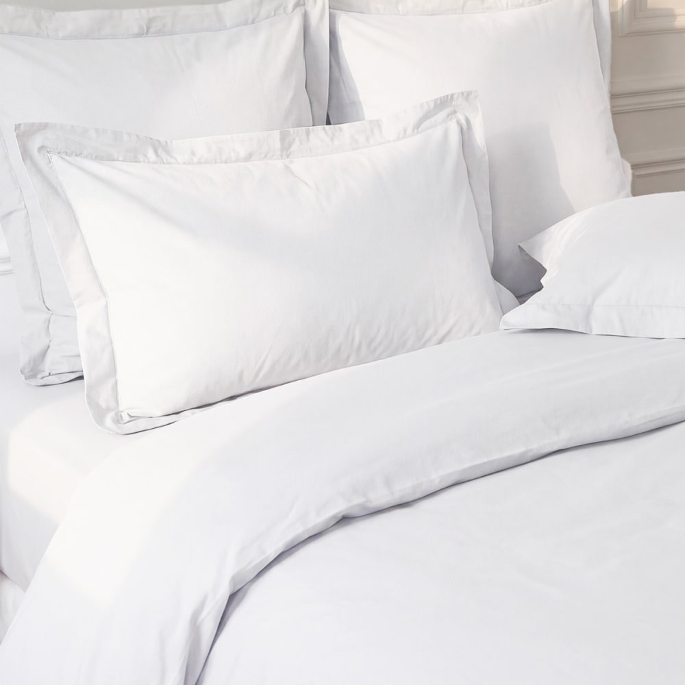 Llot de 2 taies d'oreiller en percale de coto blanc 65x65 cm - Maisons du Monde
