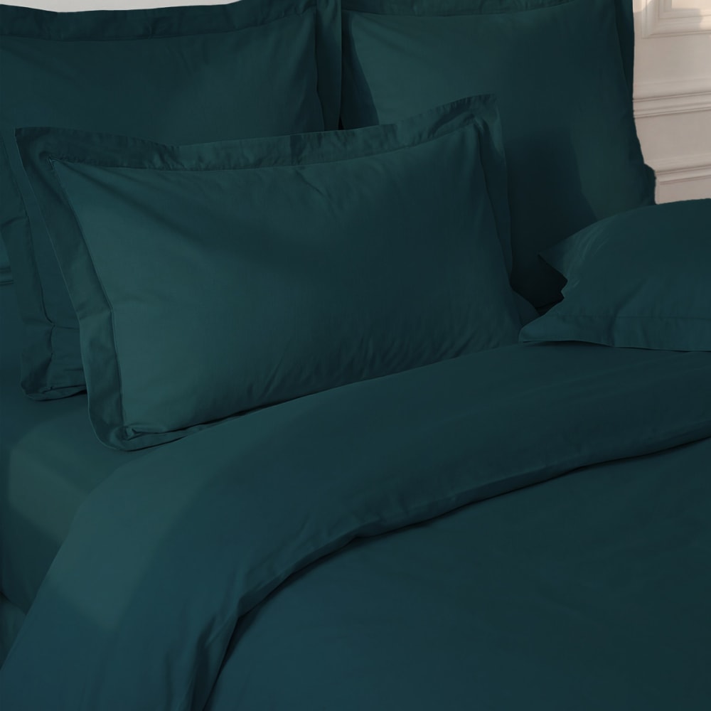 Llot de 2 taies d'oreiller en percale de coto petrol 65x65 cm - Maisons du Monde