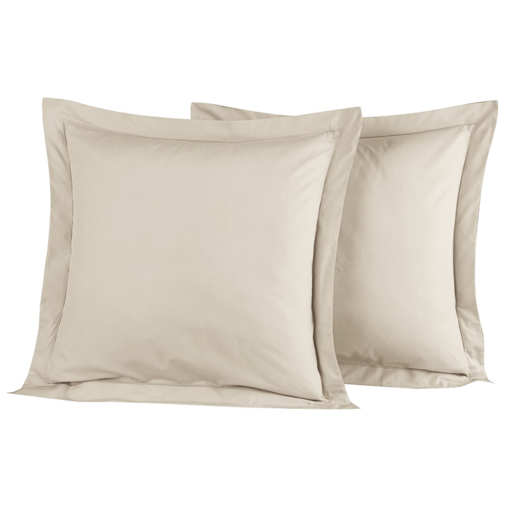 Llot de 2 taies d'oreiller en percale de coto ficelle 65x65 cm