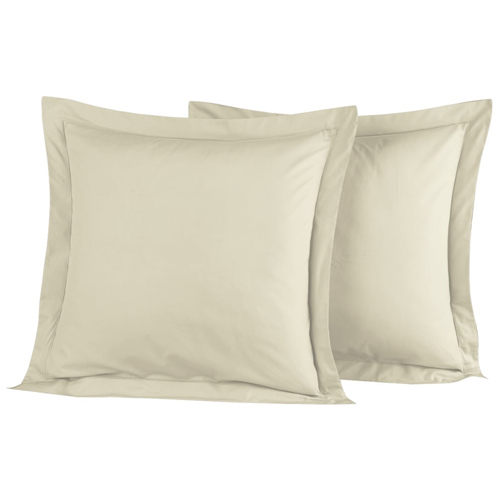 Lot de 2 taies d'oreiller en percale de coton ficelle 65x65 cm