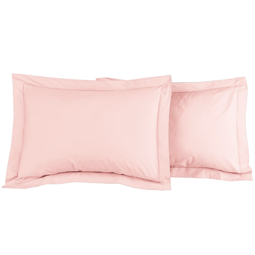 Lot de 2 taies d'oreiller en percale de coton poudre 50x70 cm