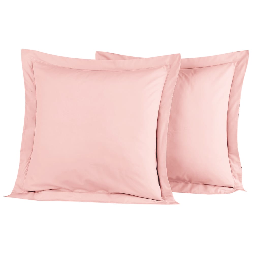 Llot de 2 taies d'oreiller en percale de coto poudre 65x65 cm Llot de 2 taies d'oreiller en percale de coto poudre 65x65 cm