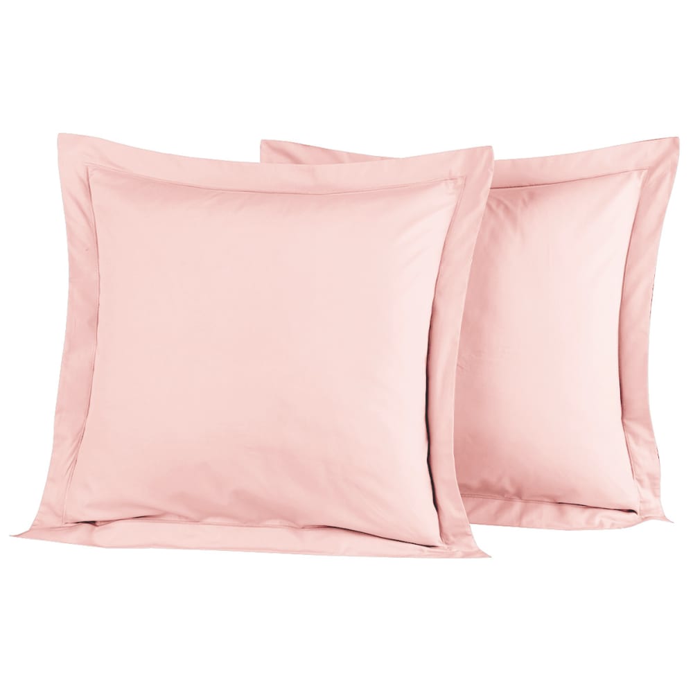 Lot de 2 taies d'oreiller en percale de coton poudre 65x65 cm