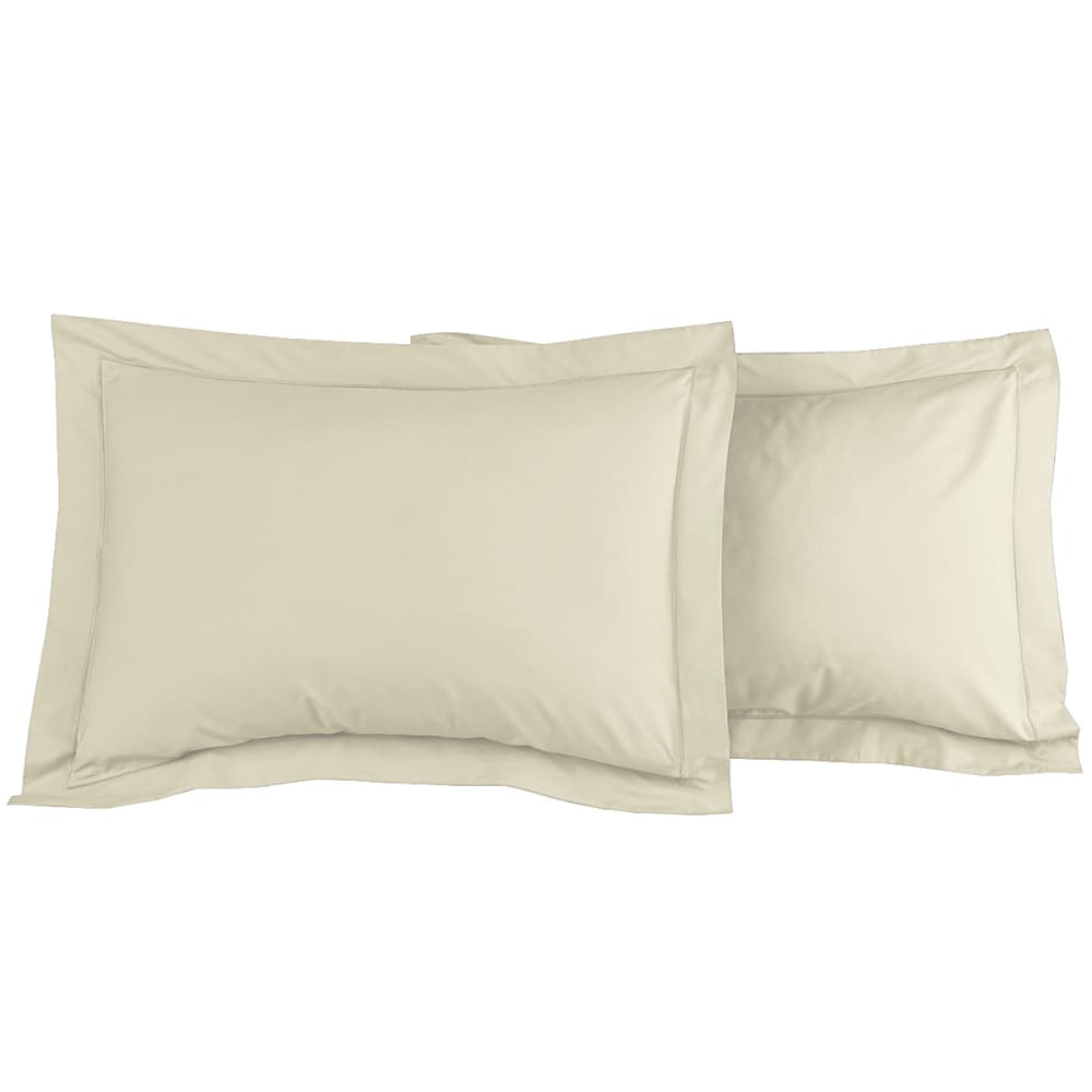 Lot de 2 taies d'oreiller en percale de coton ficelle 50x70 cm