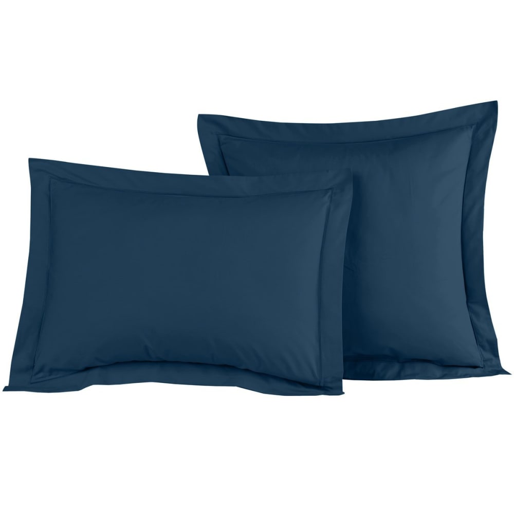 Llot de 2 taies d'oreiller en percale de coto indigo 50x70 cm - Maisons du Monde