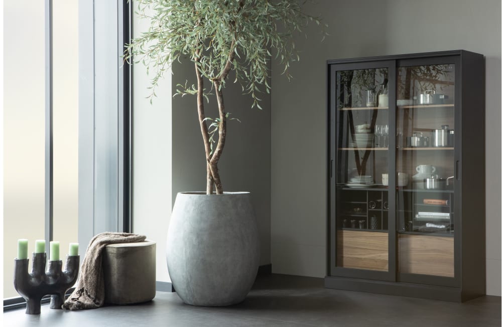 Holzschrank mit 2 Schiebetüren, schwarz - Maisons Du Monde