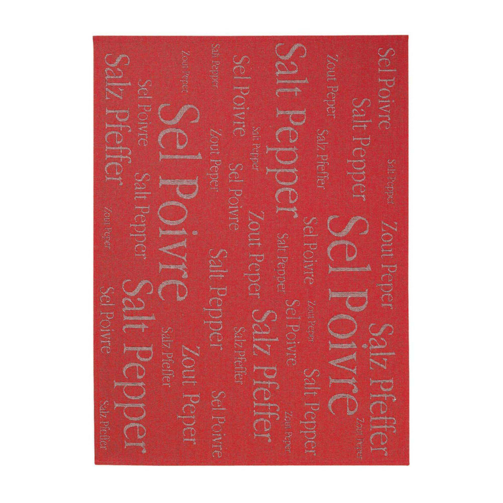 Torchon Metis  en coton rouge 50 x 70 cm