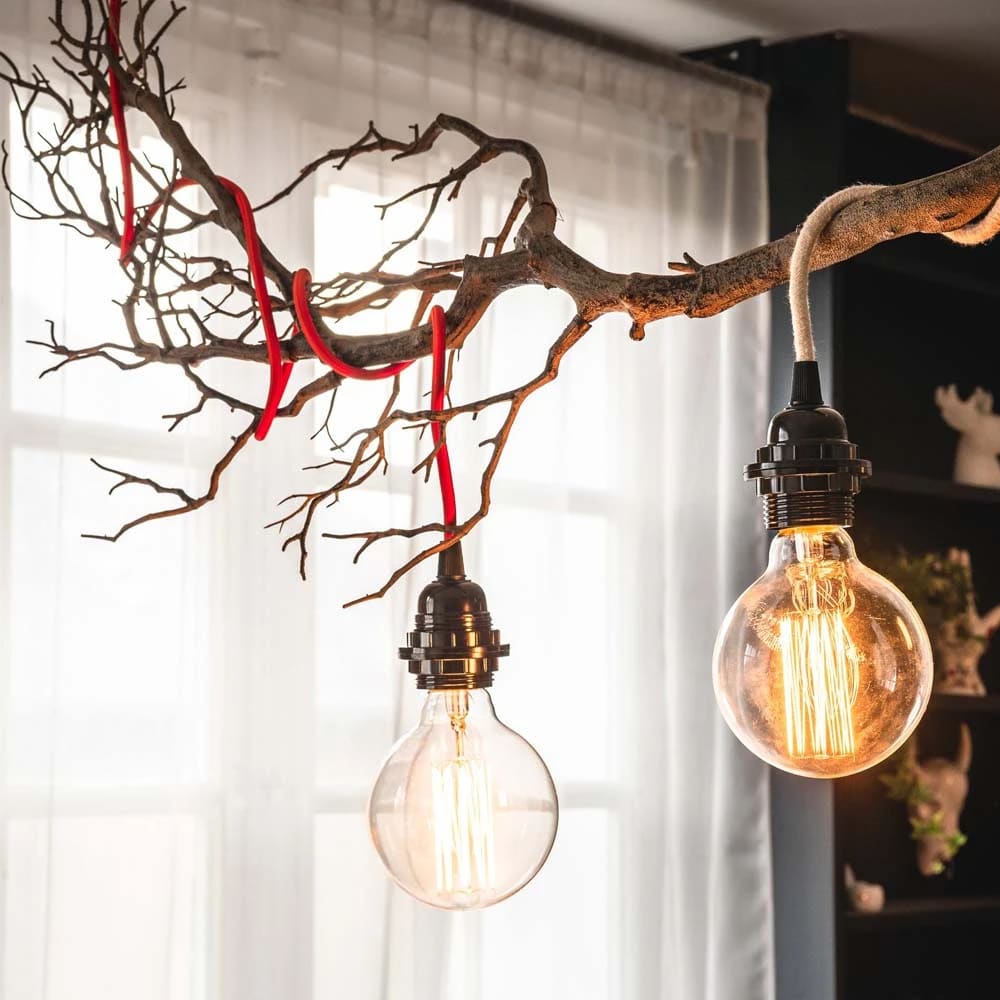 Fil électrique en tissu luminaire rouge 4,5m - Maisons du Monde