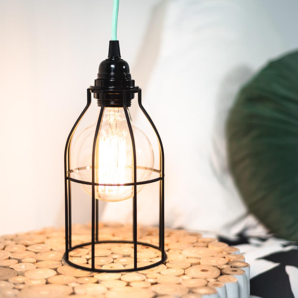 Fil électrique en tissu luminaire turquoise 4,5m - Maisons du Monde