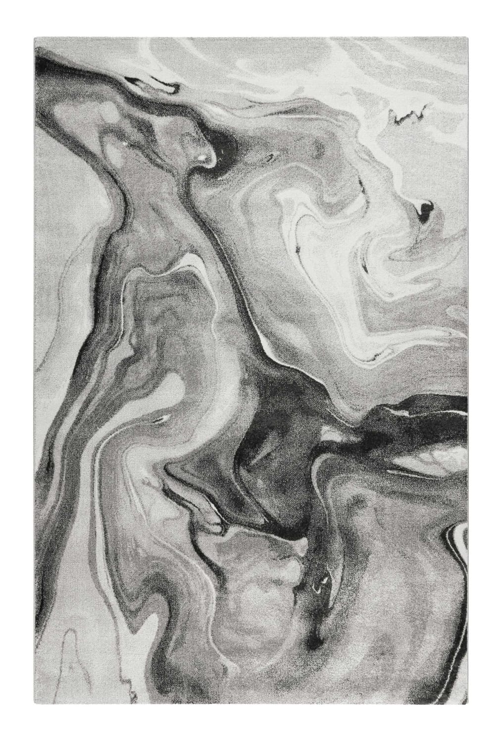Tappeto fantasia marmo sfumature di grigio per soggiorno 170x120 - Modello Contemporaneo - Grigio - PVC - Cloruro di polivinile