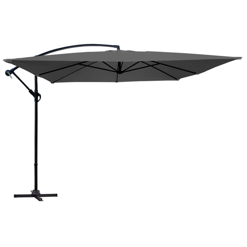 Parasol déporté 3x3m acier gris anthracite