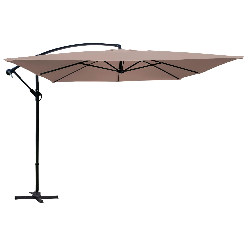 Parasol déporté 3x3m acier taupe