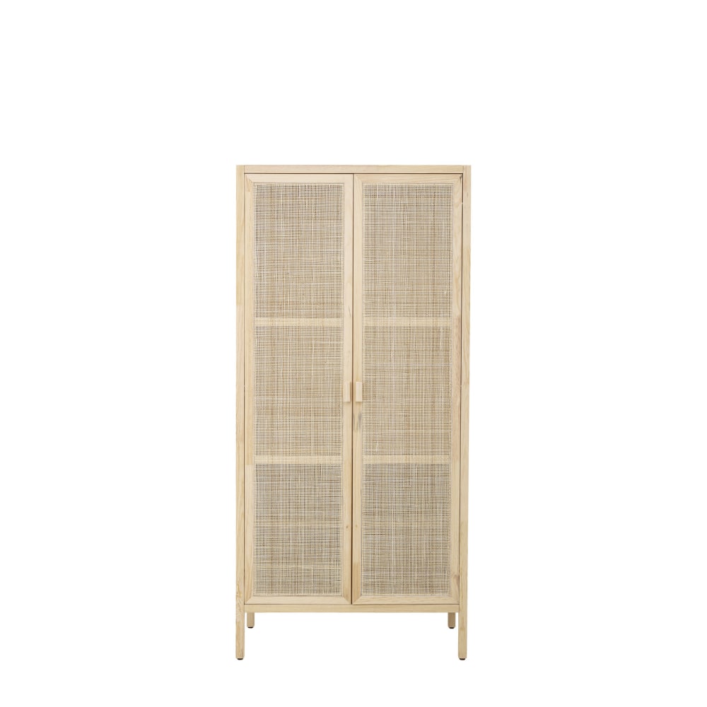 Armario en pino y rattan beige