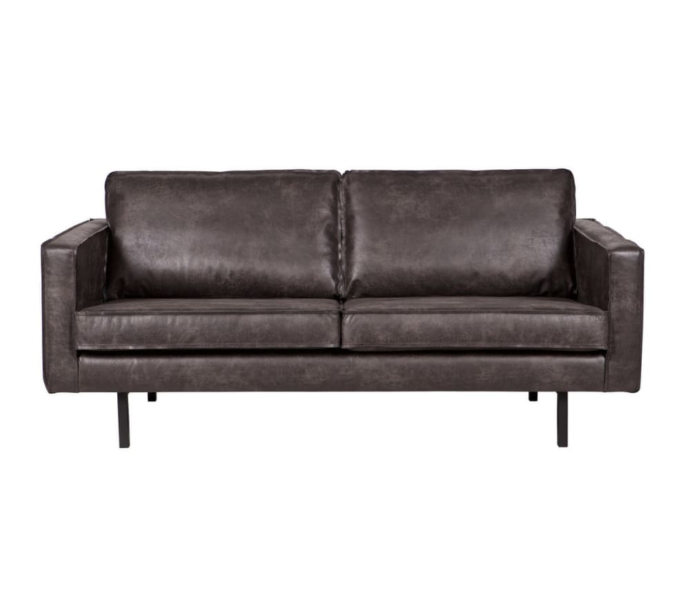 Canapé 2 places en cuir recyclé noir