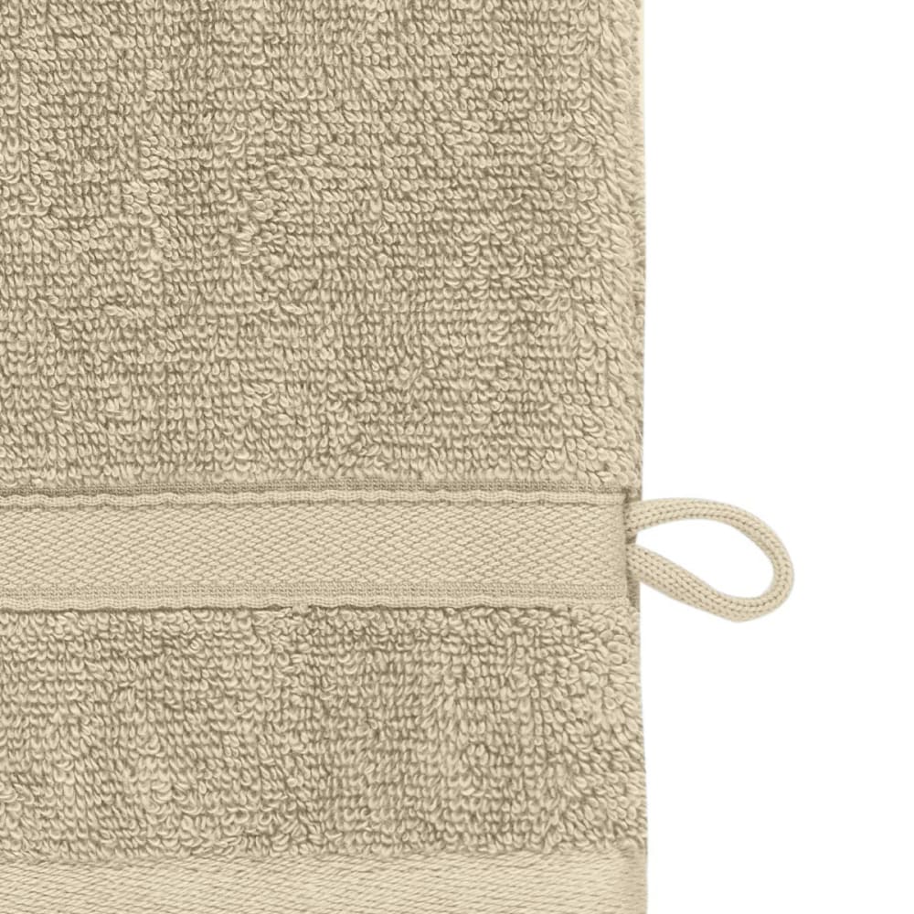 Llot de 3 gants de toilette 600 g/m² sable 16x22 cm — vue 4