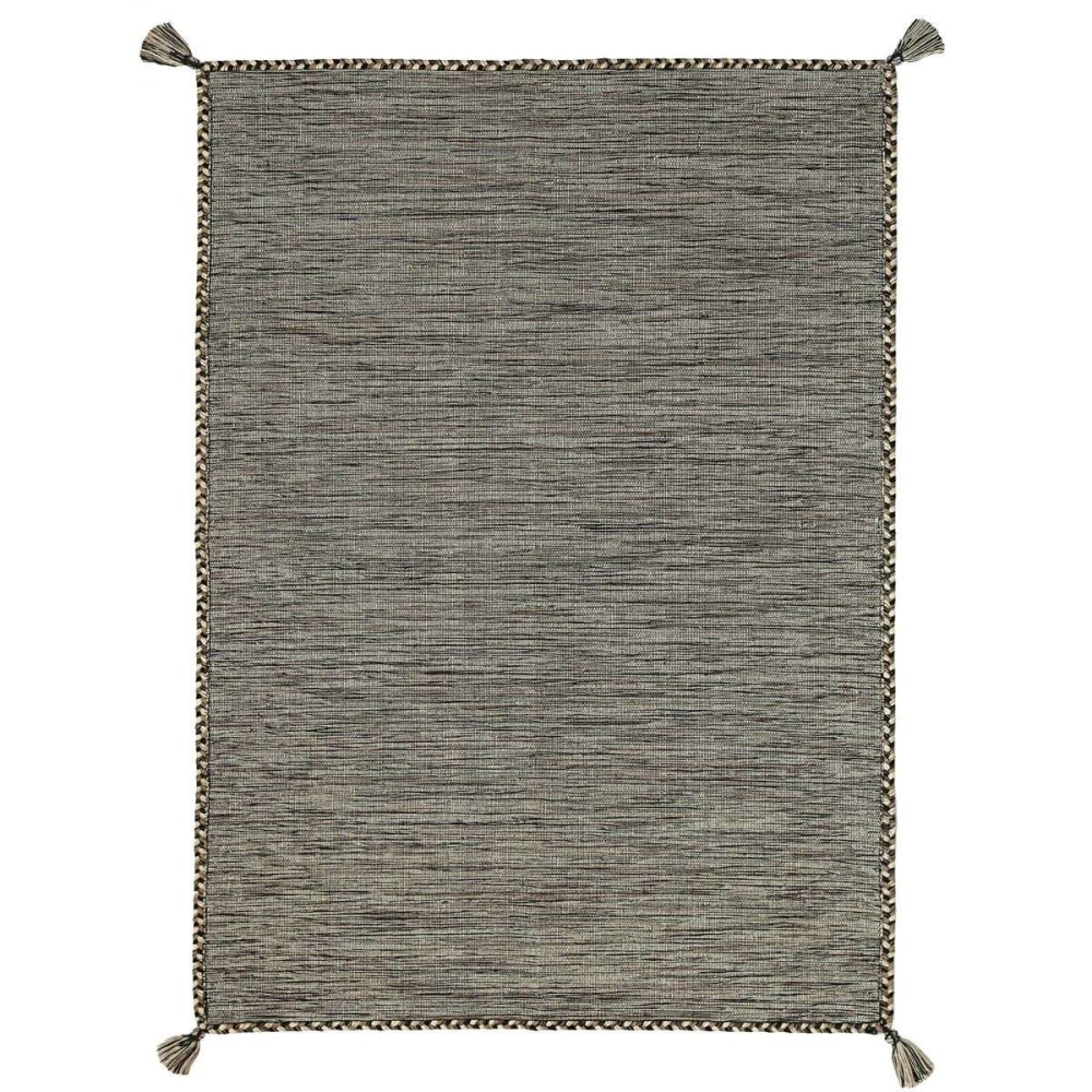Tapis 100% coton tissé et tressé marron 160x230