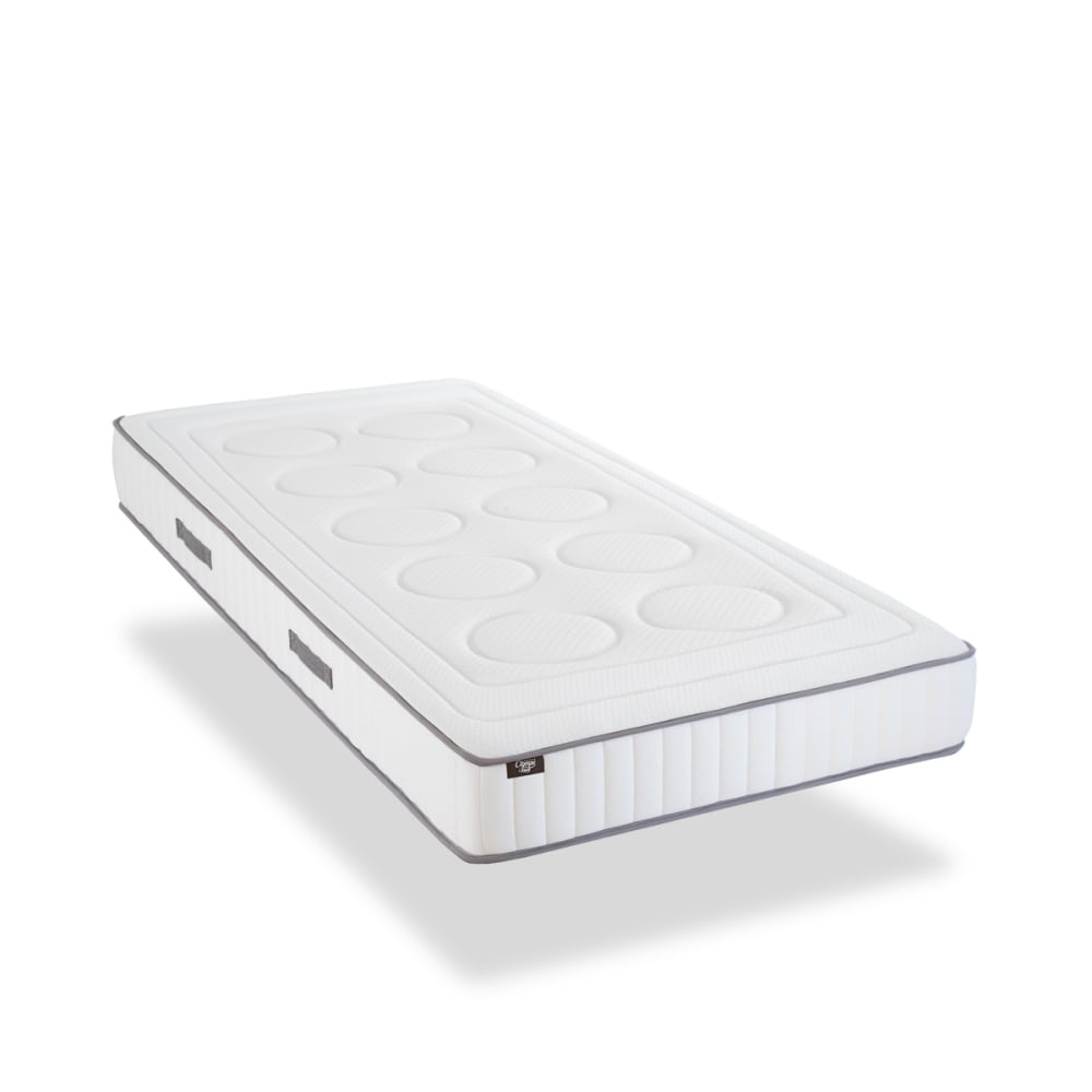 Olympe Matelas mémoire h18 90x200 style classique chic Blanc Certifié Oeko-Tex Tissu