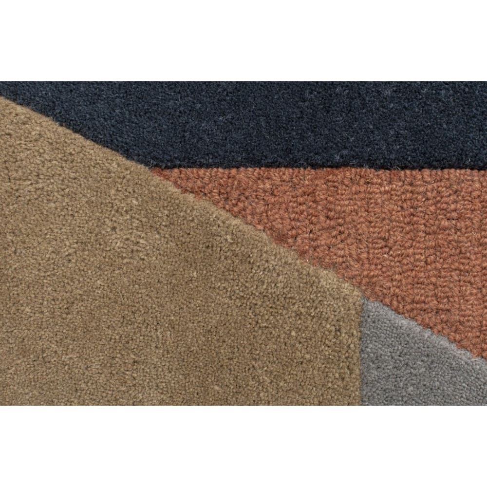 Tapis géométrique design en laine multicolore 200x290