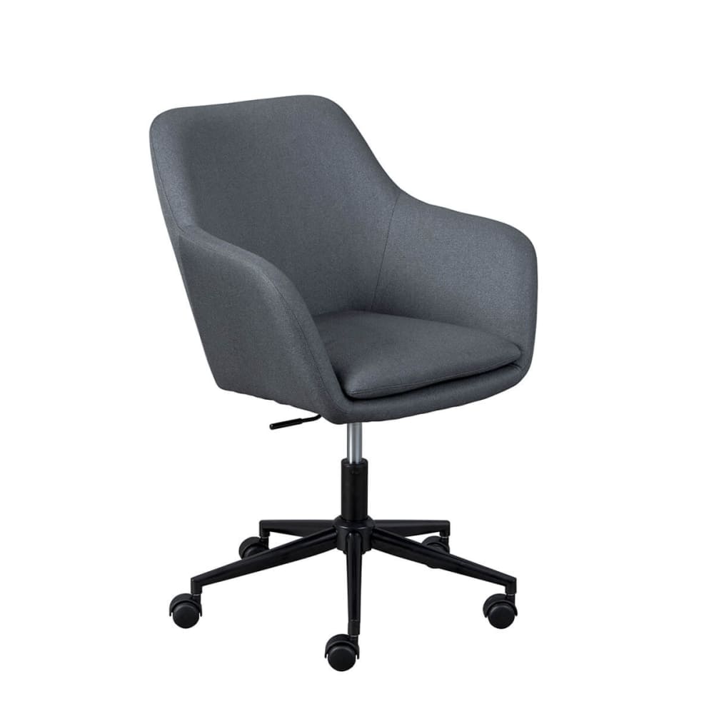 Chaise de bureau réglable à roulettes en tissu gris