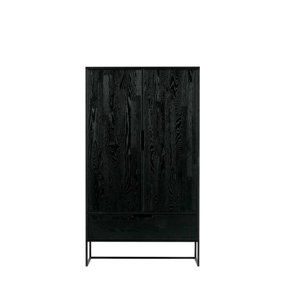 WOOOD 2-türiger Schrank aus Metall, schwarz style modern - Holz