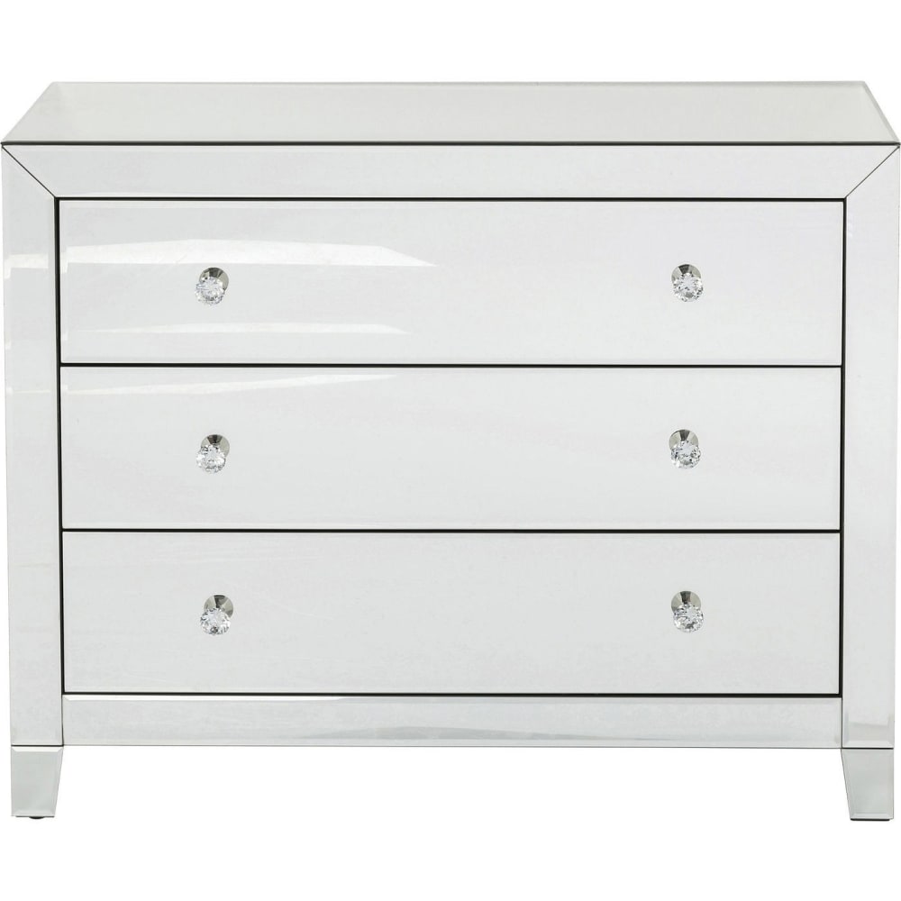 Commode 3 tiroirs en verre miroir