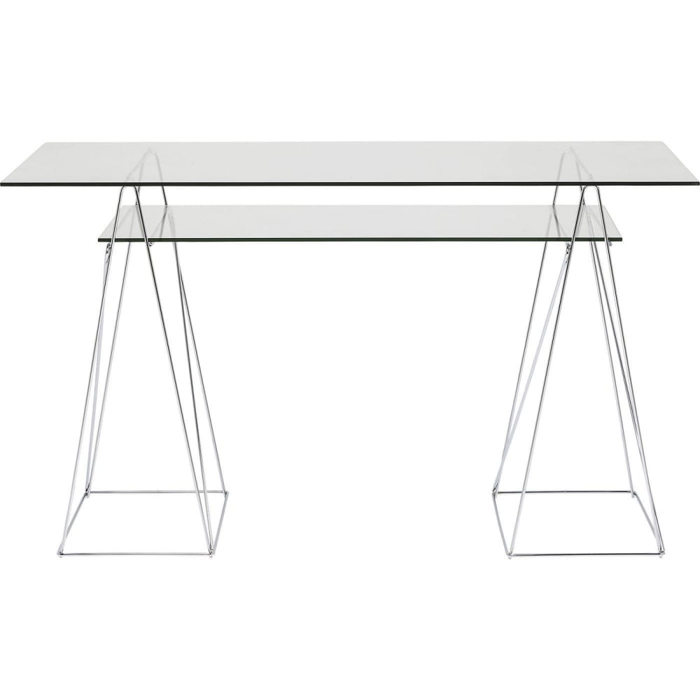 bureau en verre et acier
