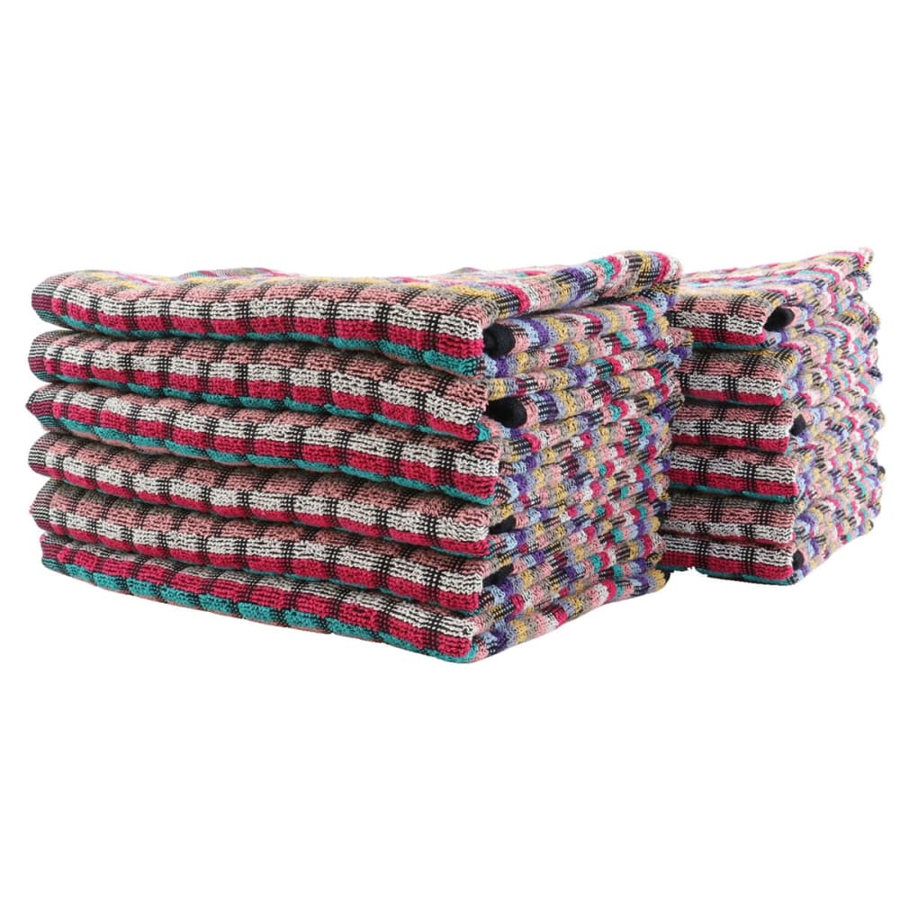 Lot de 12 torchons éponge mineur en coton bleu marine