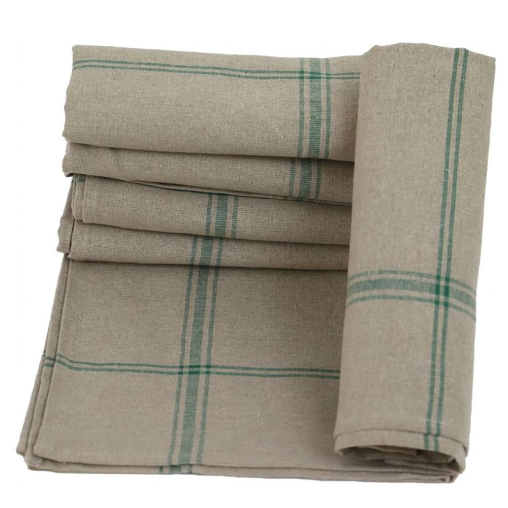 NORMANDIE : Lot de 6 torchons de cuisine pur Lin vert 50x75 NORMANDIE : Lot de 6 torchons de cuisine pur Lin vert 50x75