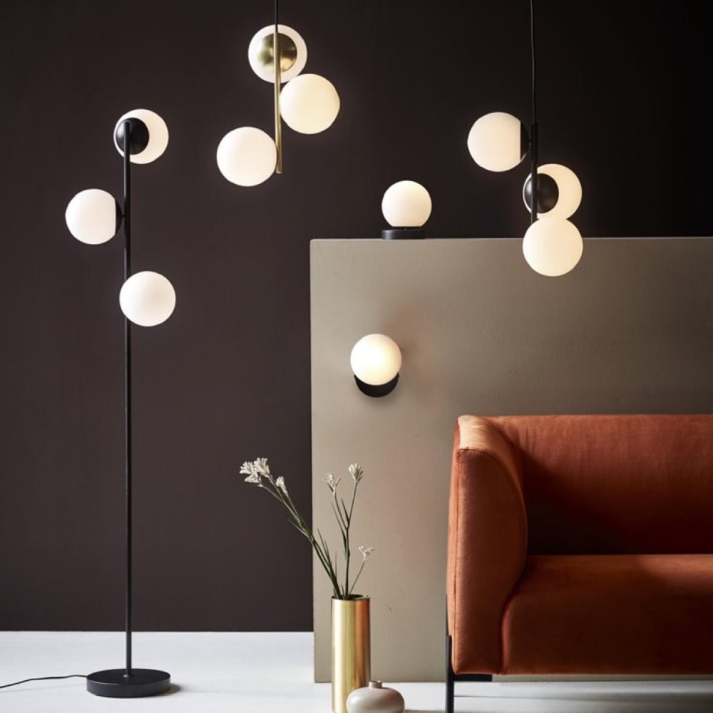 Lámpara de techo en metal vidrio negro 36,5cm - Maisons du Monde
