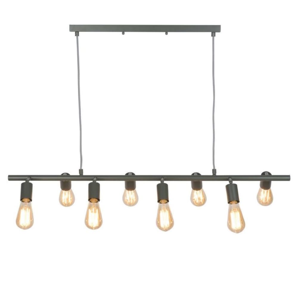 Suspension 8 lumières métal noir L105cm