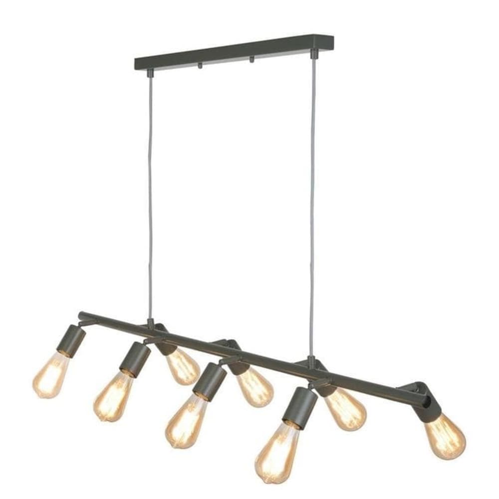 Suspension 8 lumières métal noir L105cm — vue 4