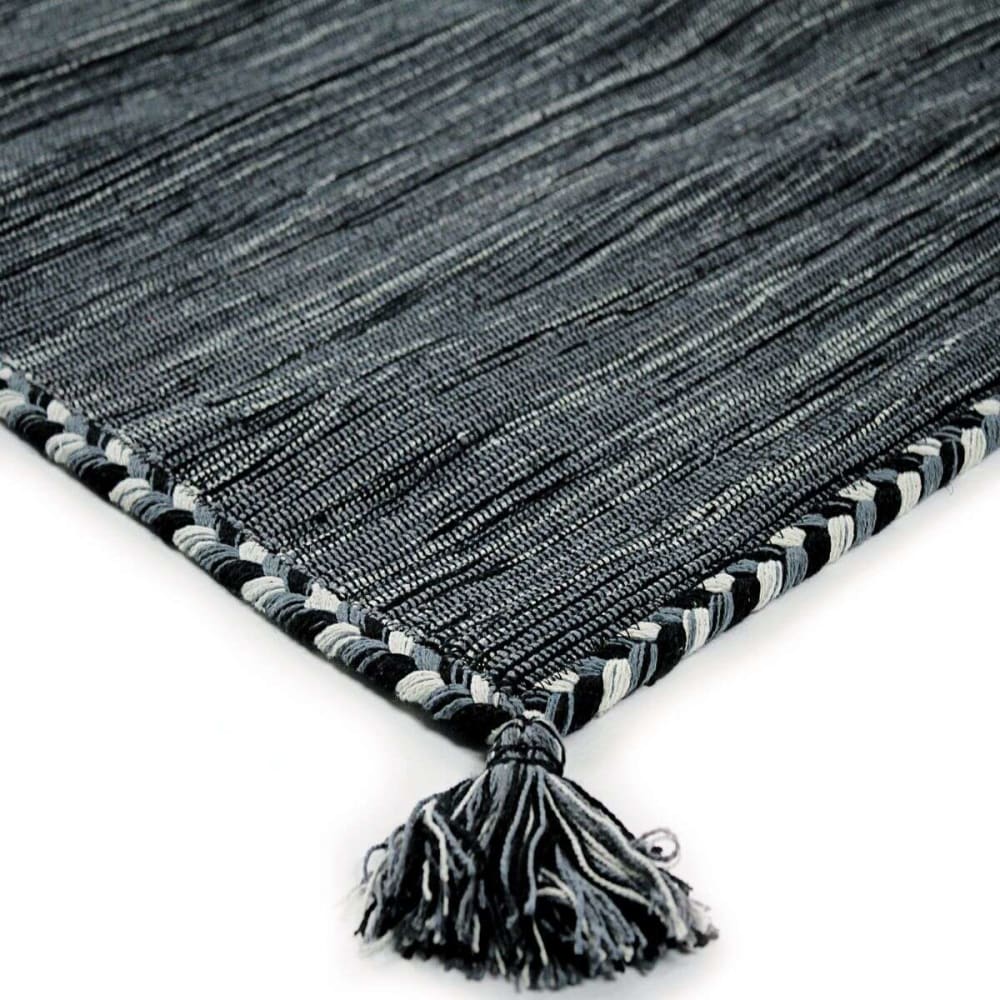 Tapis en coton tissé et tressé gris 190x290 — vue 4