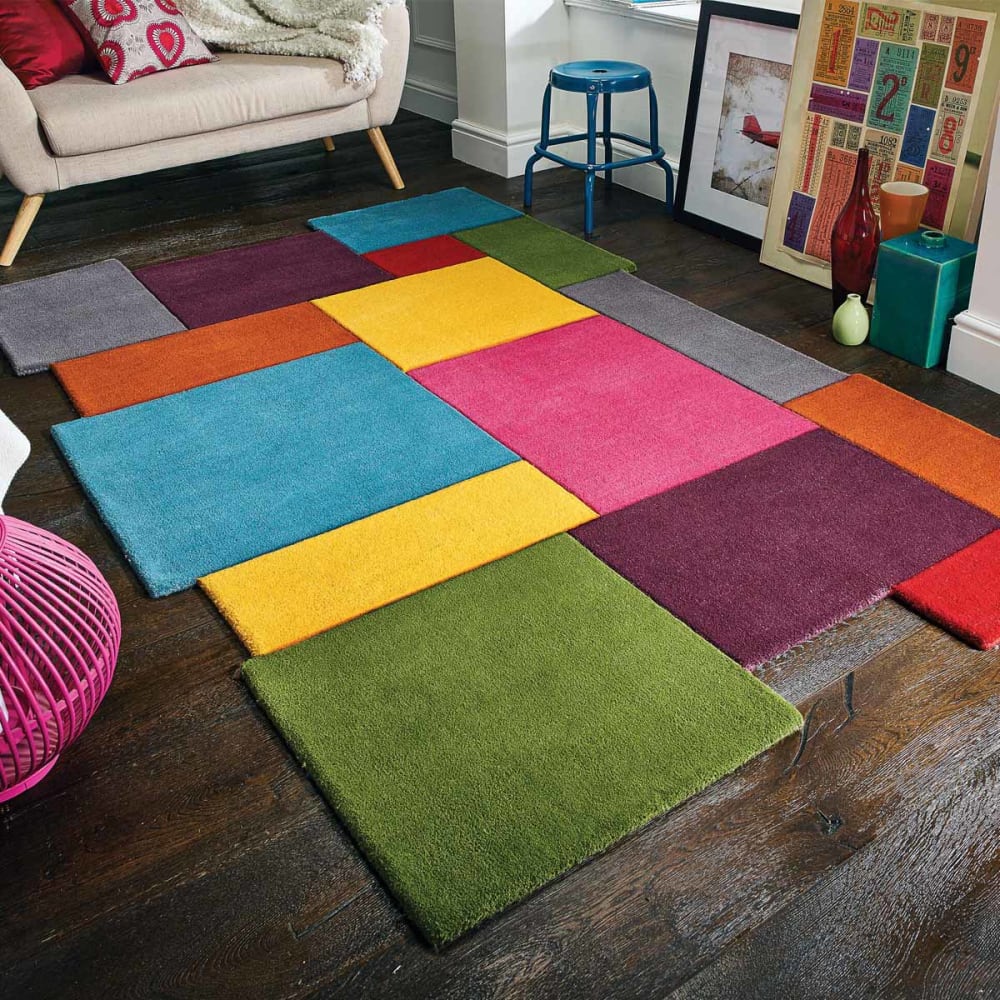 Tapis en laine multicolore 120x180cm — vue 3