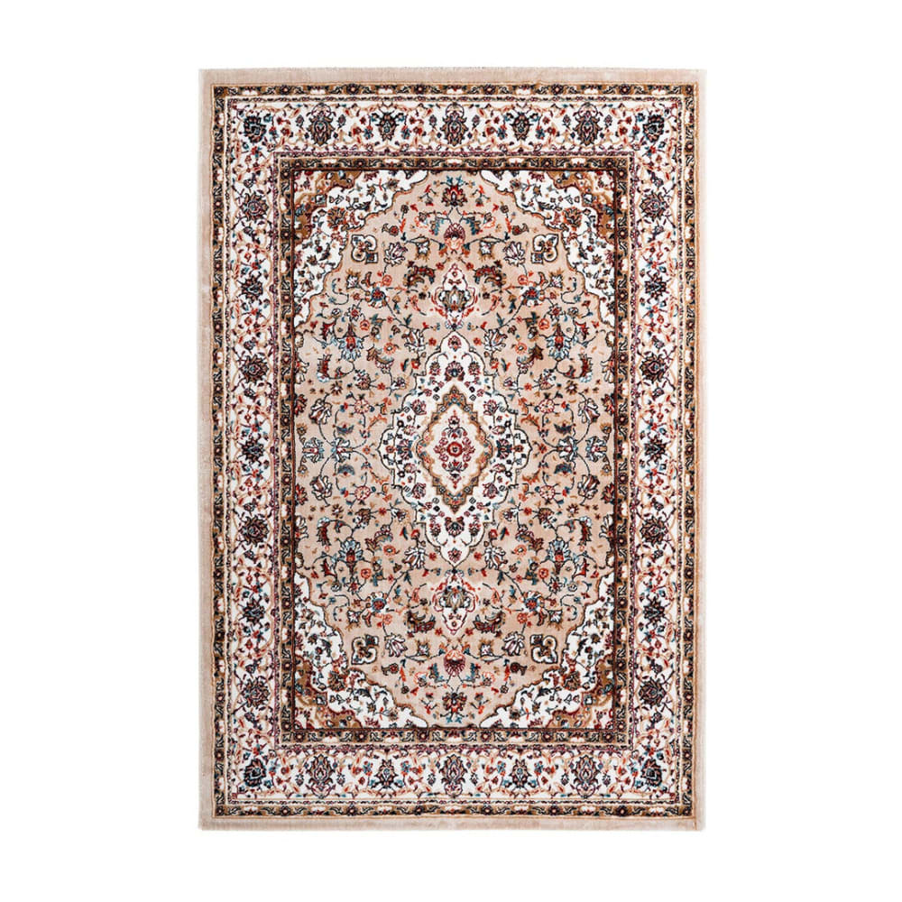 Tapis ethnique orientale en polyester beige 200x290