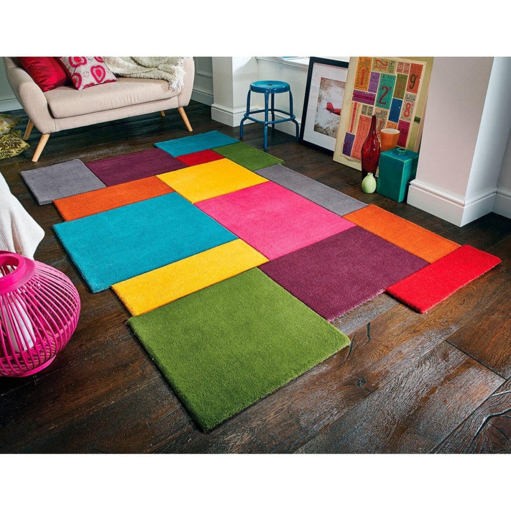 Tapis en laine multicolore 150x240cm — vue 3