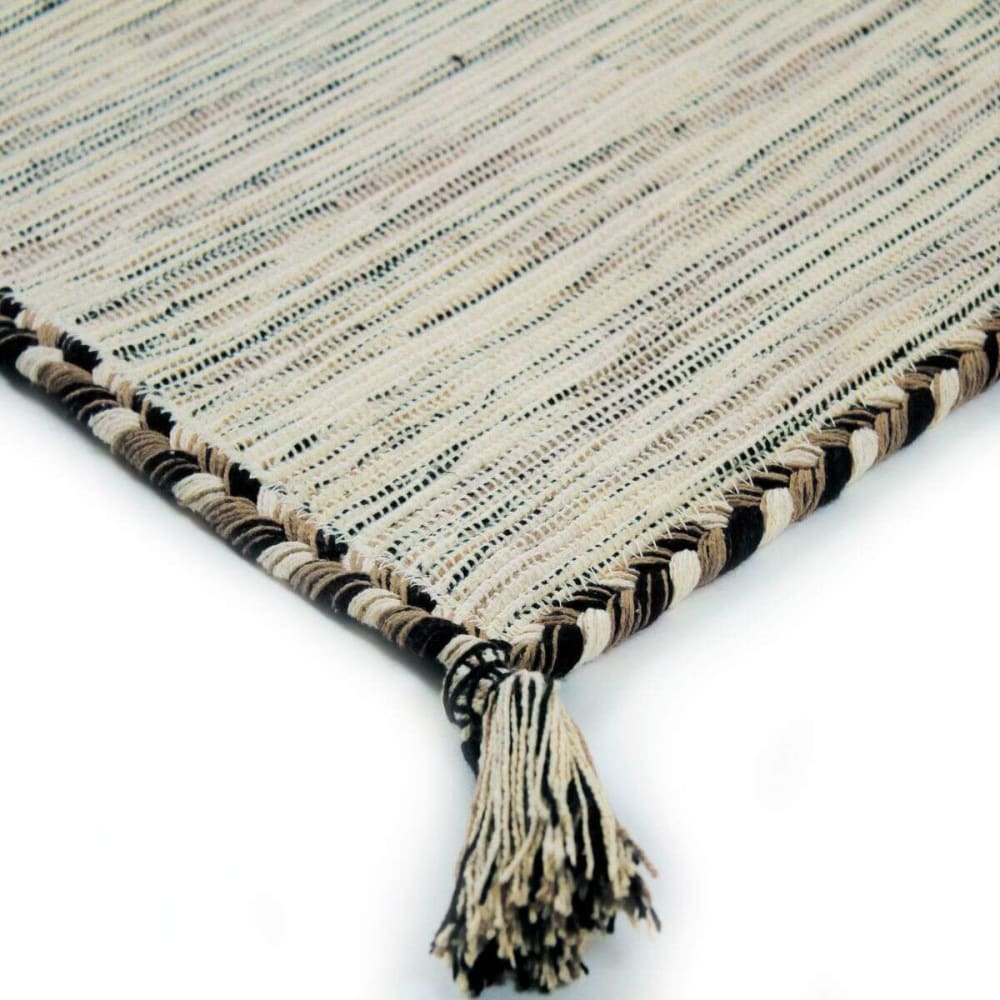 Tapis en coton tissé et tressé blanc 160x230 — vue 4