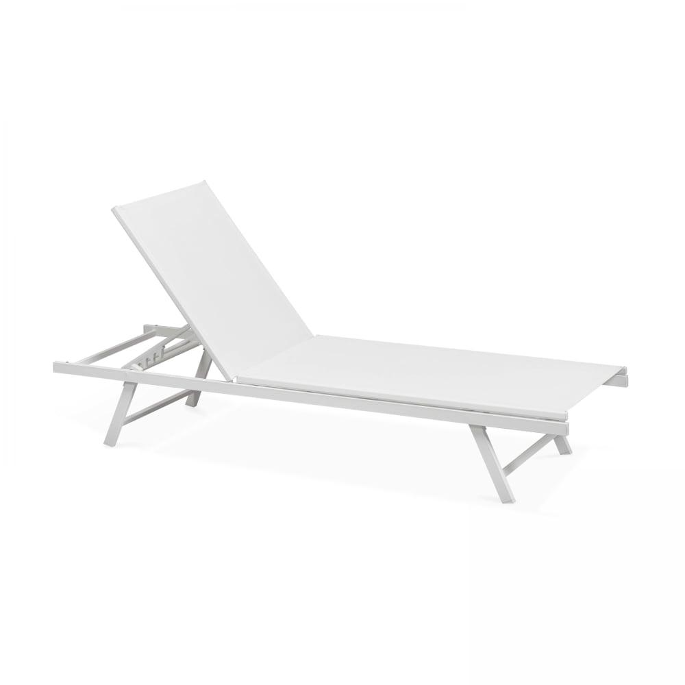 Bain de soleil pliant en aluminium blanc