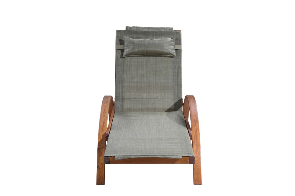 NAARI - Transat en bois et textilène gris et olive